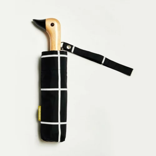 Paraguas Ecológico Cuadrícula Negra