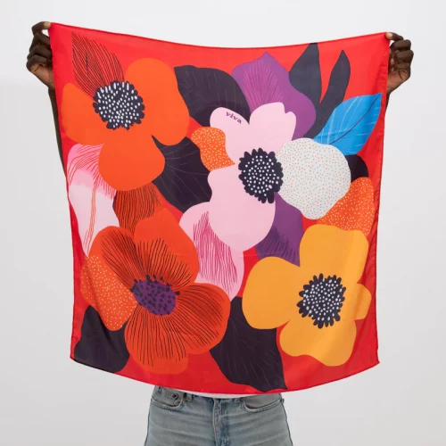 Viva Pañuelo Flores Rojas