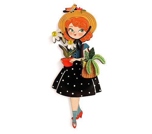 Broche chica con margaritas