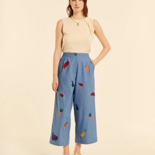 Culote Denim con bordados