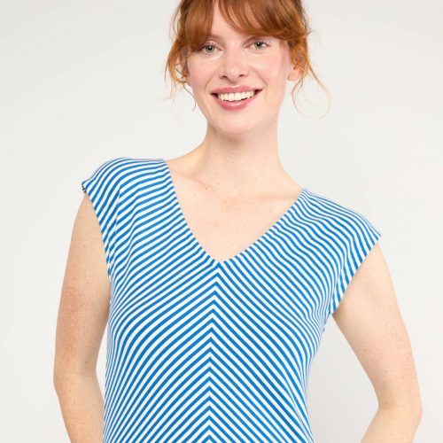 Top vintage rayas azules